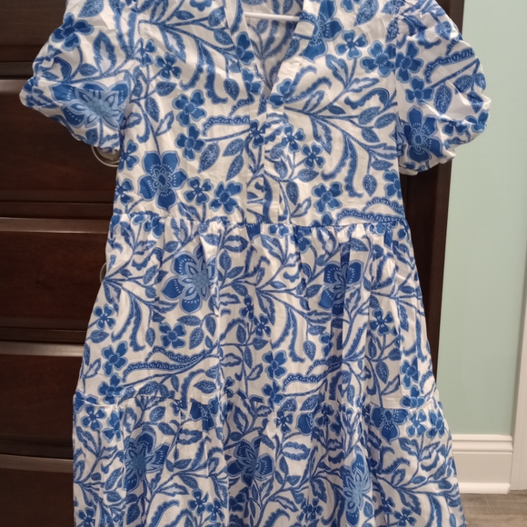 Blue and White Floral Womens Dress - Picture 1 of 7